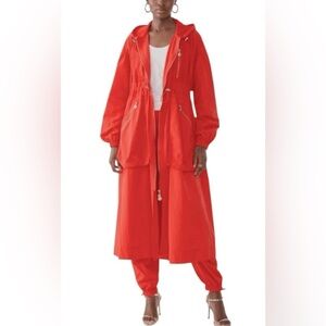 GSTQ Womens Parachute Anorak Long Line (oversized) Jacket Orange
